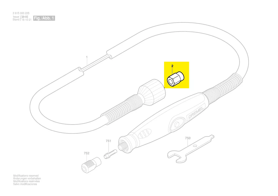 Entraînement arbre flexible Dremel 225